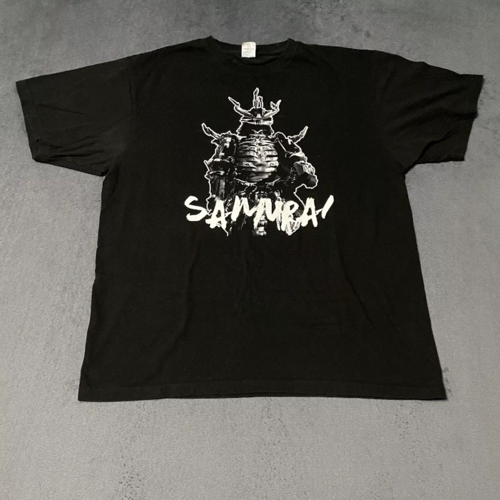 Printstar T-Shirt Men 3XL Samurai Black Graphic Print Tee Crew Neck Short Sleeve